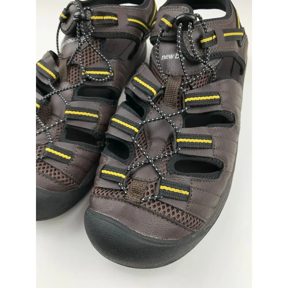 New Balance Appalachian Closed Toe Sandals Brown Faux Leather Men's 12 Wide